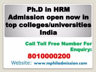 Distance Learning Ph.D in HRM in Top Colleges INDIA