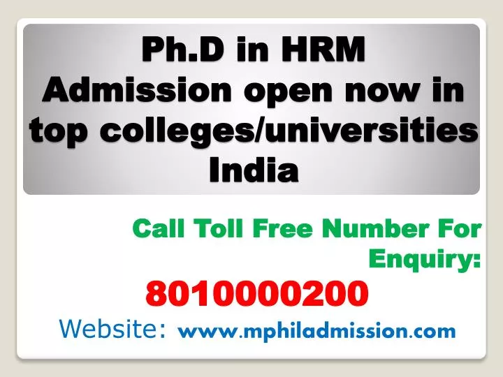 ph d in hrm admission open now in top colleges universities india