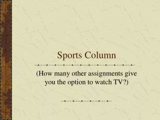 Sports Column