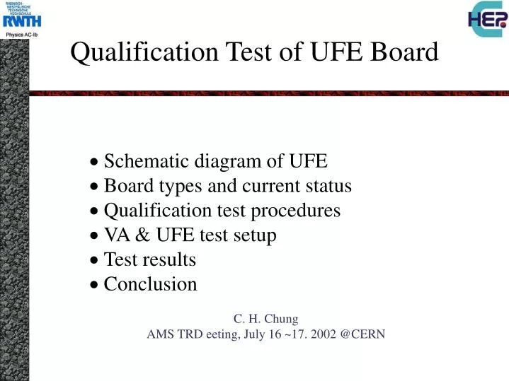 qualification test of ufe board