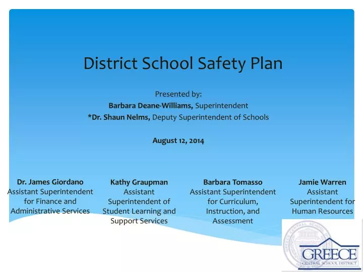 district school safety plan