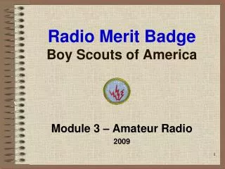 Radio Merit Badge Boy Scouts of America