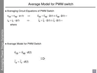 Average Model for PWM switch