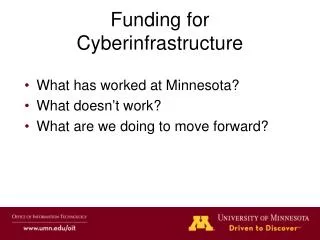 Funding for Cyberinfrastructure