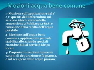 mozioni a cqua bene comune