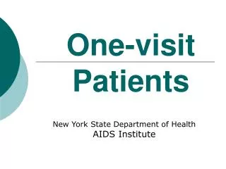 One-visit Patients