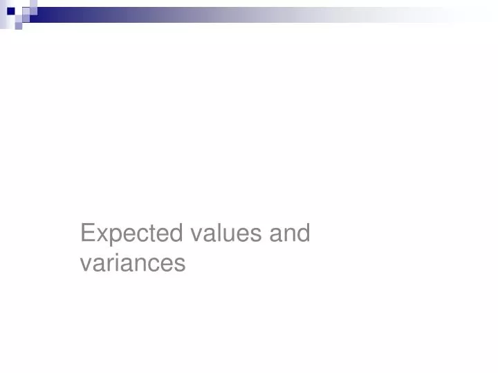 expected values and variances