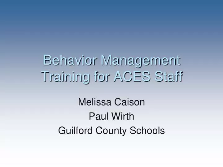 behavior management training for aces staff