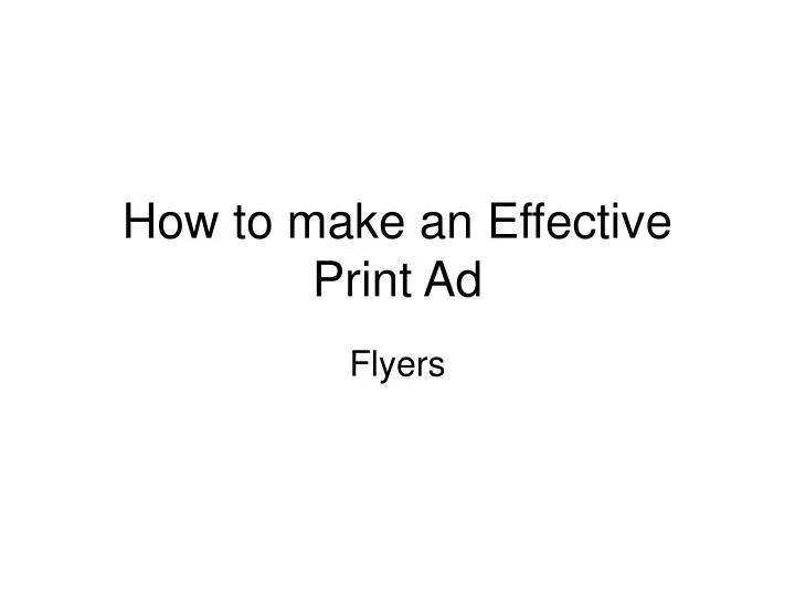 how to make an effective print ad