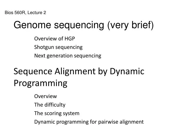 sequence alignment by dynamic programming