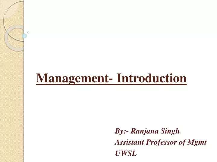 management introduction