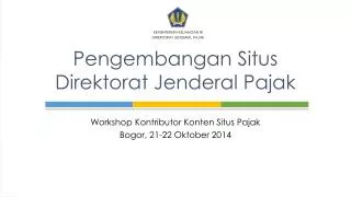 pengembangan situs direktorat jenderal pajak