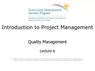 Introduction to Project Management