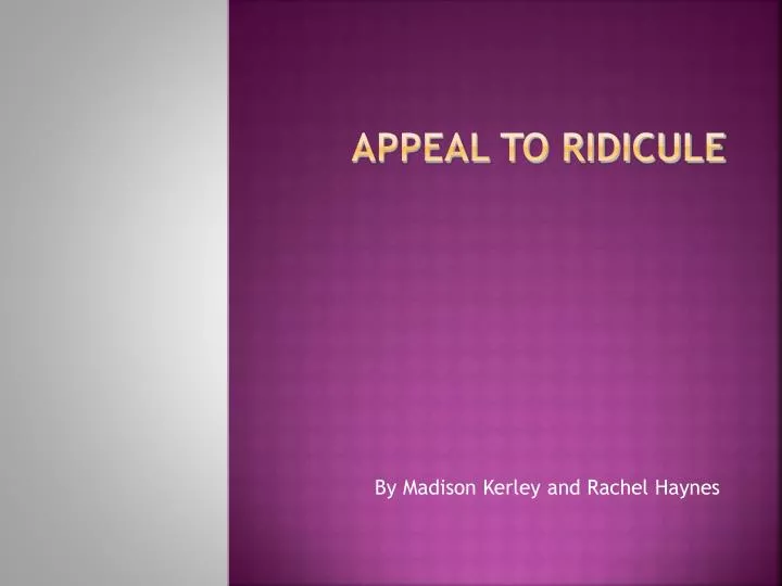 appeal to ridicule