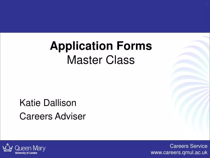 application forms master class