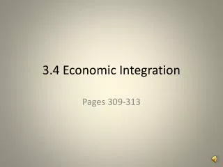 3.4 Economic Integration