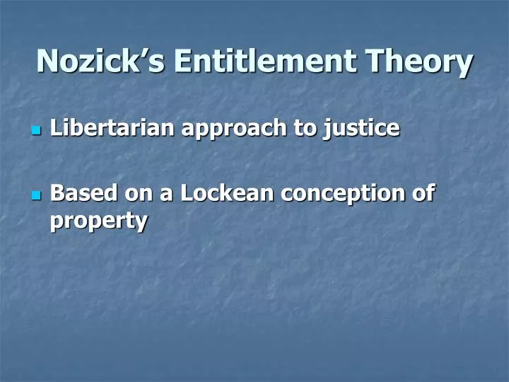 nozick s entitlement theory