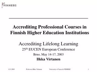 Accrediting Professional Courses in Finnish Higher Education Institutions