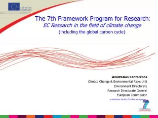 The 7th Framework Program for Research: EC Research in the field of climate change