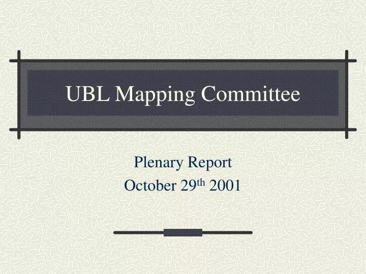ubl mapping committee