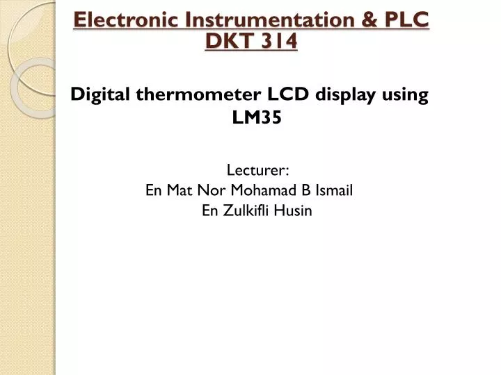 electronic instrumentation plc dkt 314