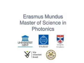 Erasmus Mundus Master of Science in Photonics