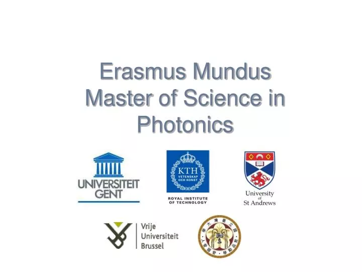 erasmus mundus master of science in photonics