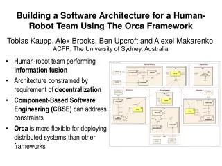 Building a Software Architecture for a Human-Robot Team Using The Orca Framework