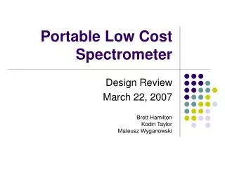 Portable Low Cost Spectrometer