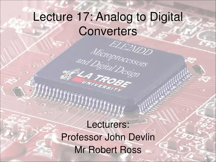 lecture 17 analog to digital converters