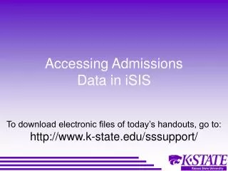 Accessing Admissions Data in iSIS