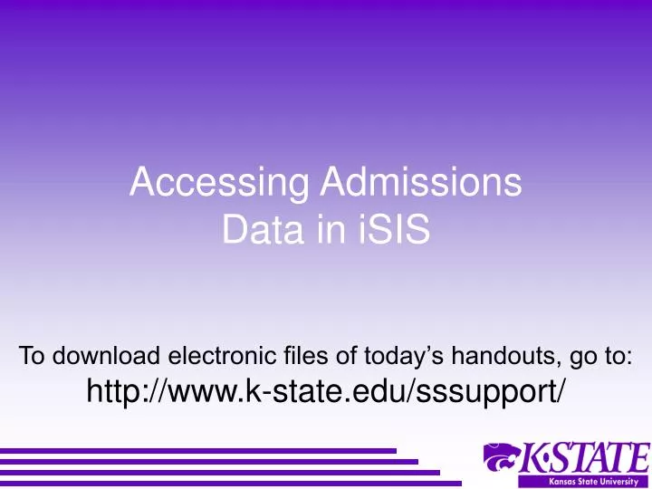 accessing admissions data in isis