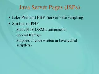 Java Server Pages (JSPs)