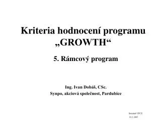 kriteria hodnocen programu growth