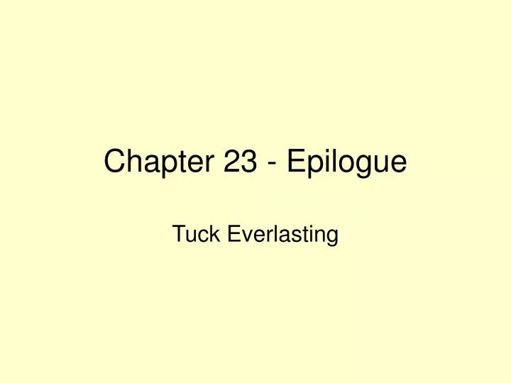 chapter 23 epilogue