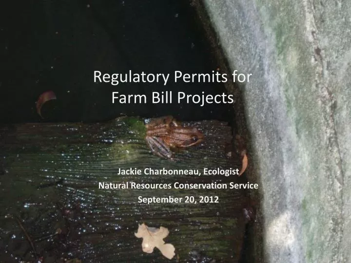 regulatory permits for farm bill projects