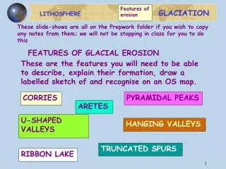 FEATURES OF GLACIAL EROSION