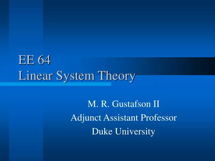 ee 64 linear system theory