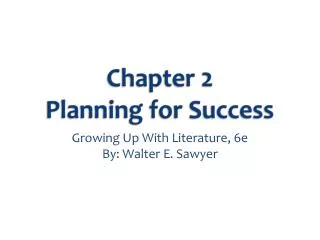 Chapter 2 Planning for Success