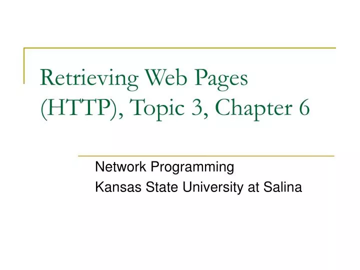 network programming kansas state university at salina