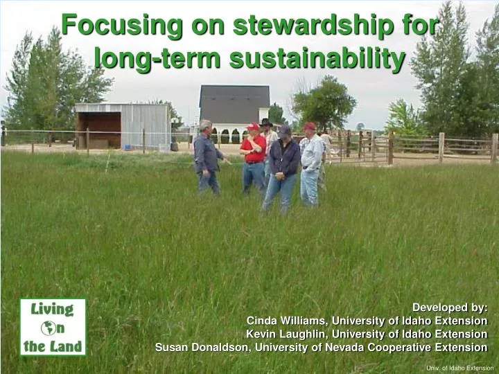focusing on stewardship for long term sustainability