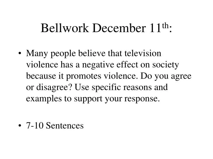 bellwork december 11 th