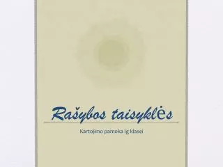 ra ybos taisykl s