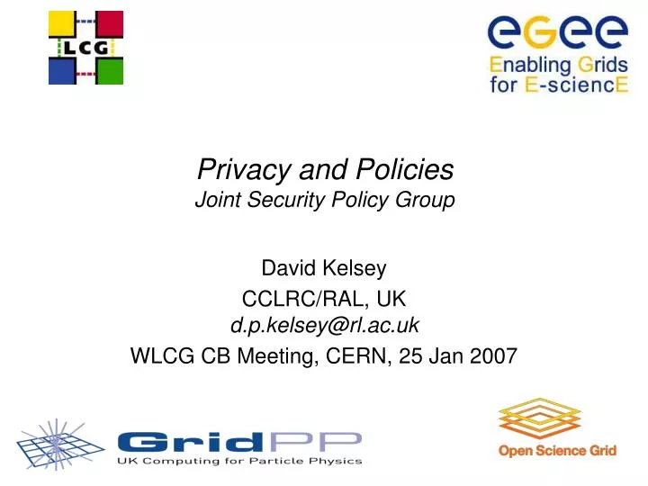 privacy and policies joint security policy group