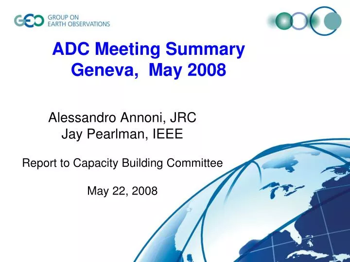adc meeting summary geneva may 2008