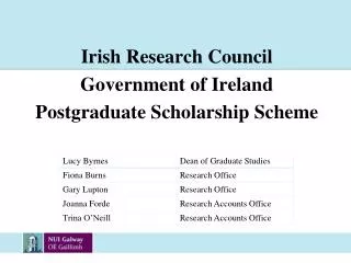 Irish Research Council Government of Ireland Postgraduate Scholarship Scheme