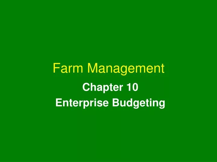 farm management