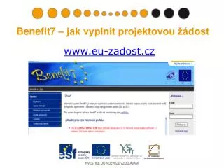 benefit7 jak vyplnit projektovou dost