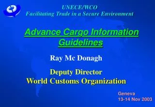 Advance Cargo Information Guidelines