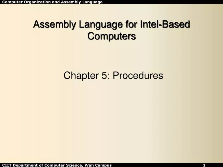 assembly language for intel based computers
